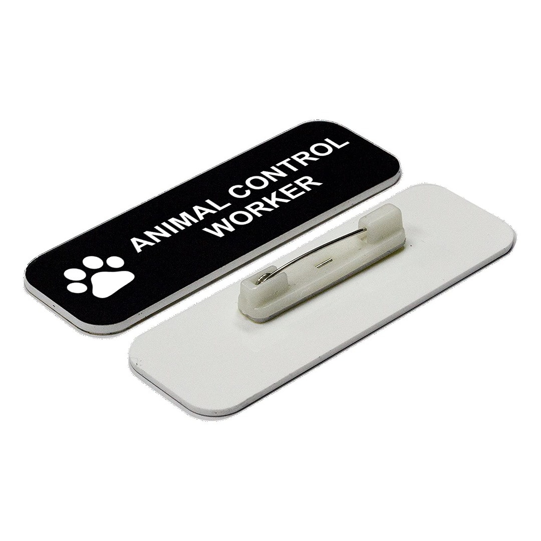 Animal Control Worker 1 x 3" Name Tag/Badge, (3 Pack)