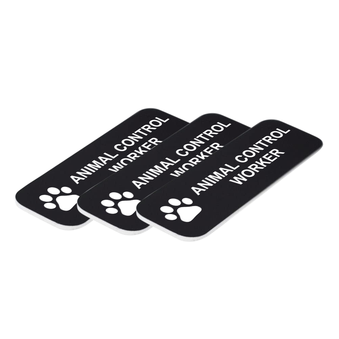 Animal Control Worker 1 x 3" Name Tag/Badge, (3 Pack)