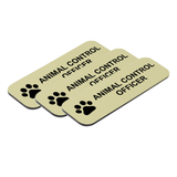 Animal Control Officer 1 x 3" Name Tag/Badge, (3 Pack)