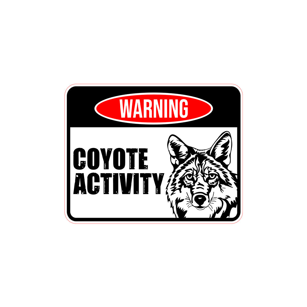 Classic Framed Paws Plus, Warning Coyote Activity Wall or Door Sign | Novelty Funny Warning Signs