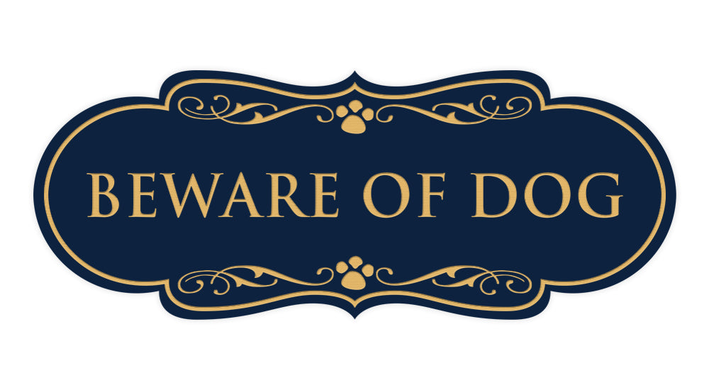 Beware of Dog Wall or Door Sign, Designer Paws Shape