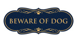 Beware of Dog Wall or Door Sign, Designer Paws Shape