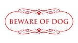 Beware of Dog Wall or Door Sign, Designer Paws Shape