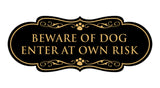 Designer Paws, Beware of Dog Enter at Own Risk Wall or Door Sign