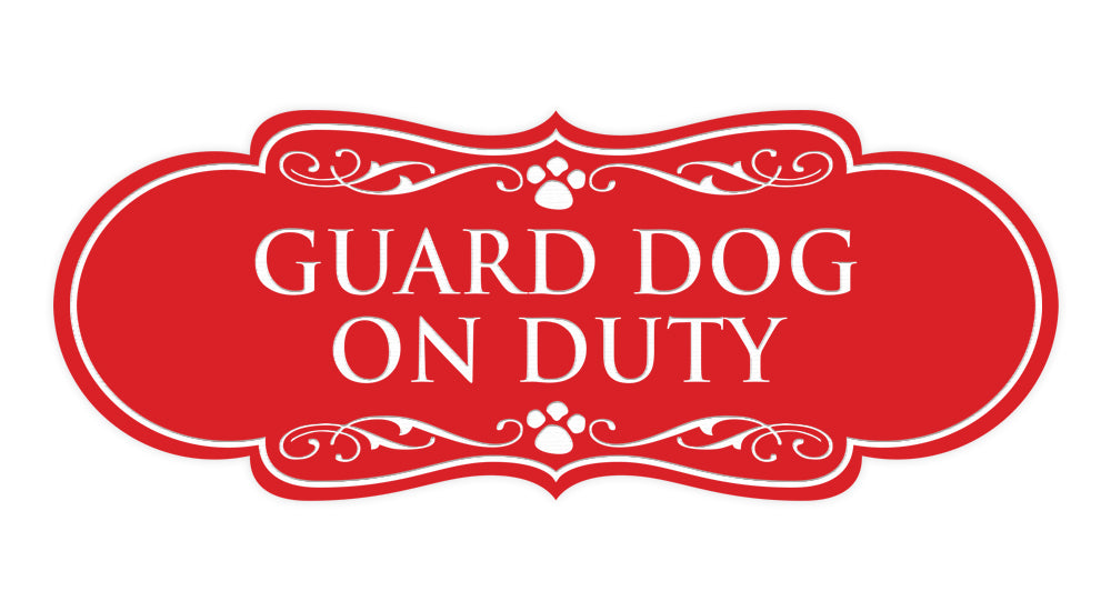 Designer Paws, Guard Dog On Duty Wall or Door Sign