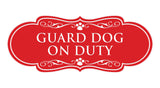 Designer Paws, Guard Dog On Duty Wall or Door Sign