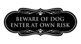 Designer Paws, Beware of Dog Enter at Own Risk Wall or Door Sign