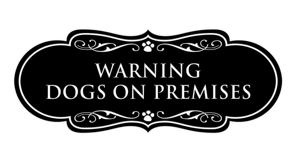 Designer Paws, Warning Dogs on Premises Wall or Door Sign