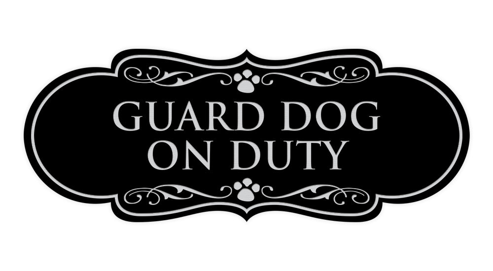Designer Paws, Guard Dog On Duty Wall or Door Sign