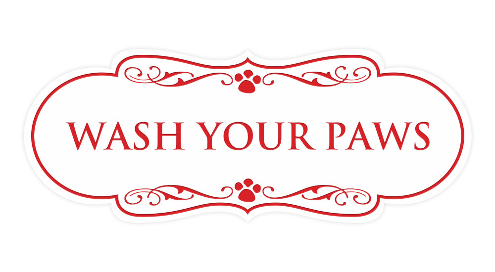 Designer Paws, Wash Your Paws Wall or Door Sign