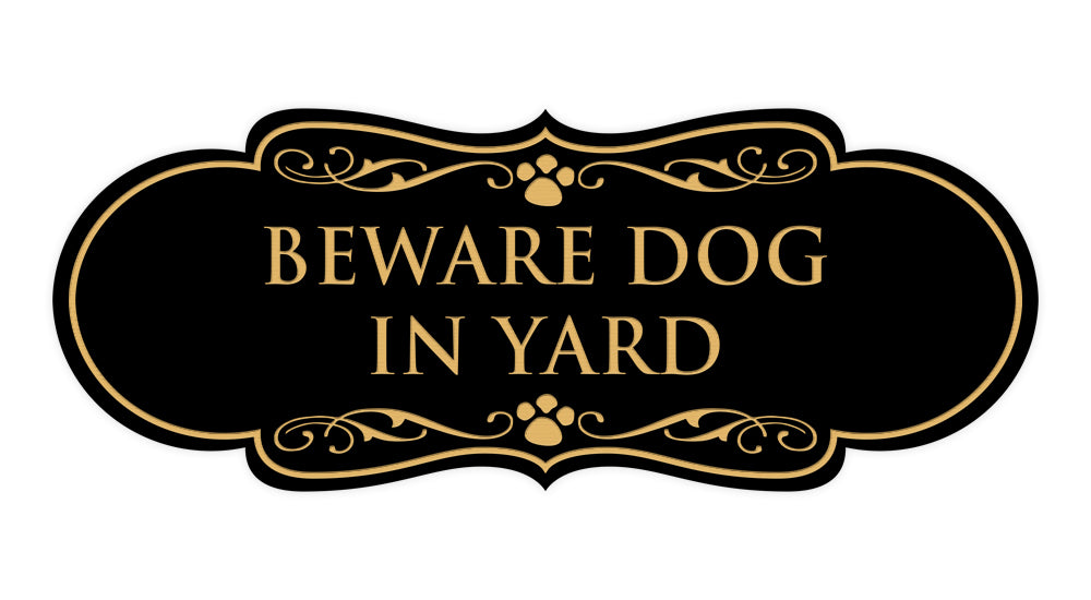 Designer Paws, Beware Dog in Yard Wall or Door Sign