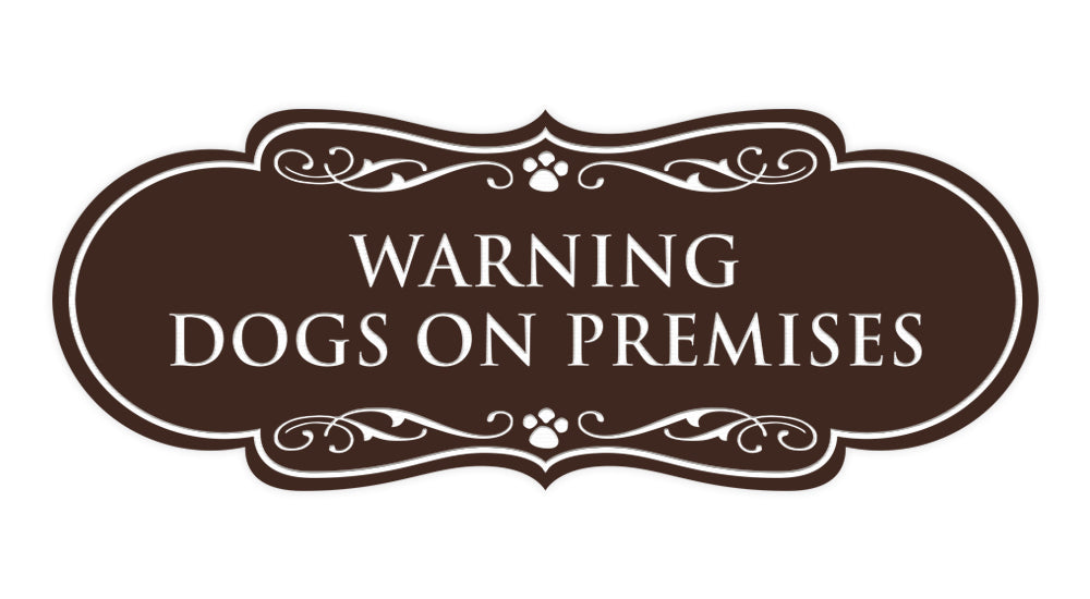 Designer Paws, Warning Dogs on Premises Wall or Door Sign