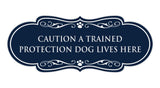 Designer Paws, Caution a Trained Protection Dog Lives Here Wall or Door Sign