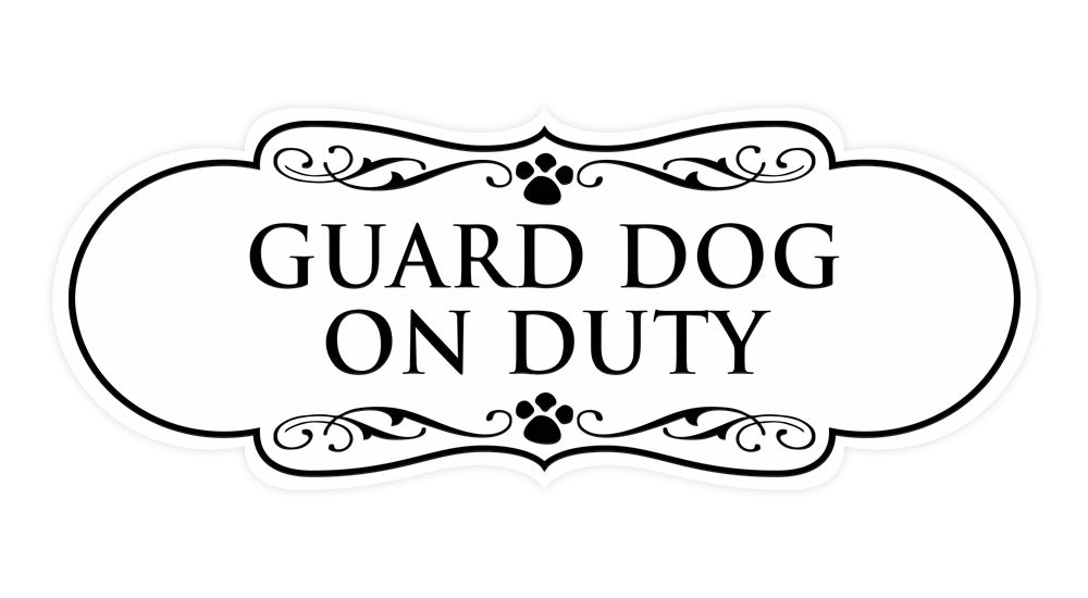 Designer Paws, Guard Dog On Duty Wall or Door Sign