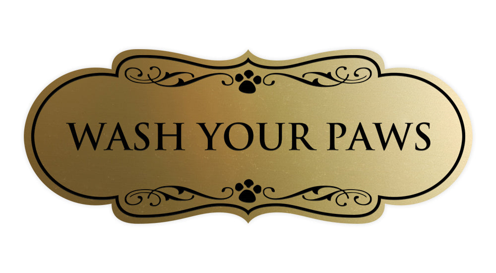 Designer Paws, Wash Your Paws Wall or Door Sign