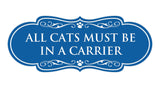 Motto Lita Designer Paws, All Cats must be in a Carrier Wall or Door Sign