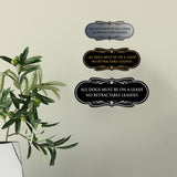 Motto Lita Designer Paws, All Dogs Must Be On A Leash No Retractable Leashes Wall or Door Sign