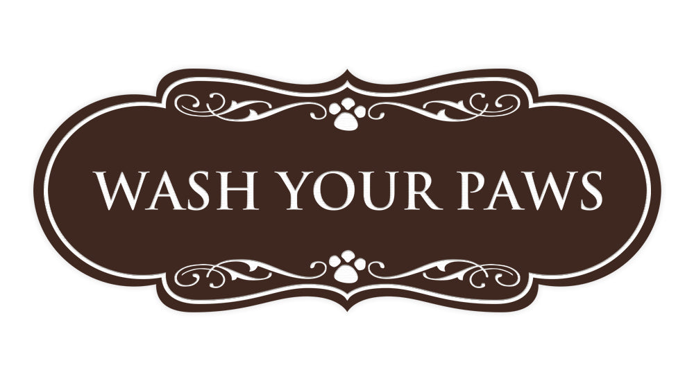 Designer Paws, Wash Your Paws Wall or Door Sign
