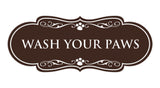 Designer Paws, Wash Your Paws Wall or Door Sign