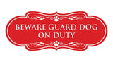 Designer Paws, Beware Guard Dog on Duty Wall or Door Sign