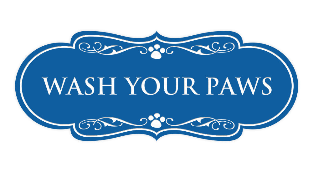 Designer Paws, Wash Your Paws Wall or Door Sign