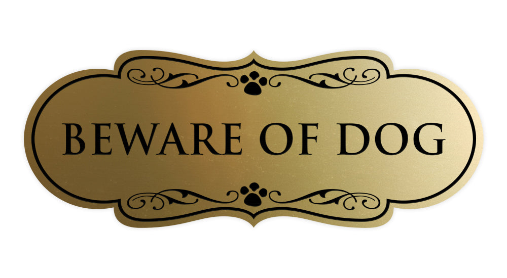 Beware of Dog Wall or Door Sign, Designer Paws Shape