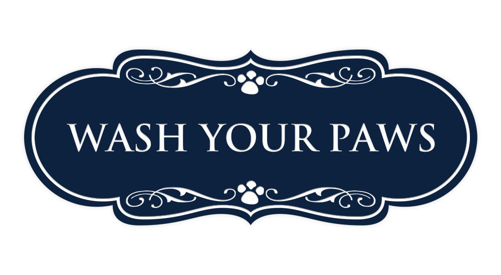Designer Paws, Wash Your Paws Wall or Door Sign