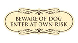 Designer Paws, Beware of Dog Enter at Own Risk Wall or Door Sign