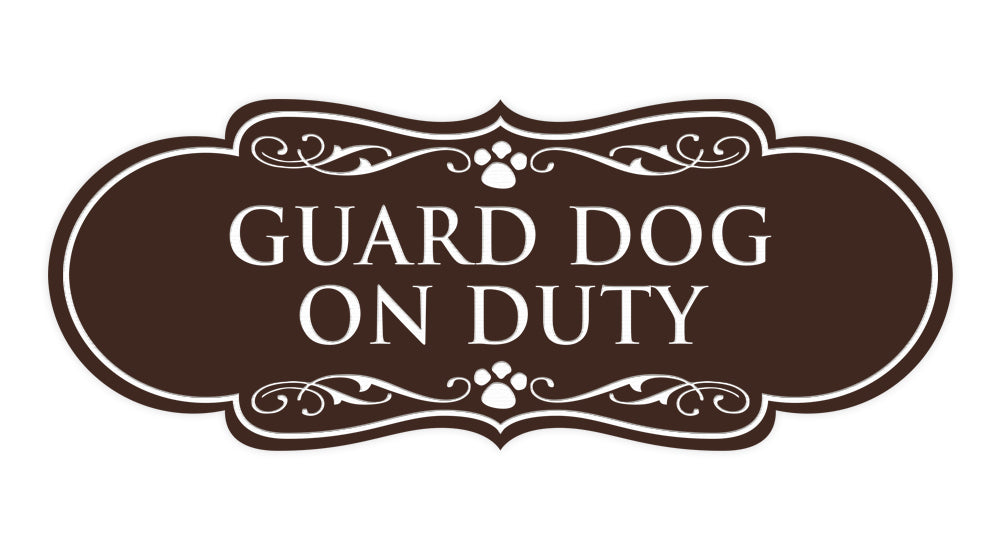 Designer Paws, Guard Dog On Duty Wall or Door Sign