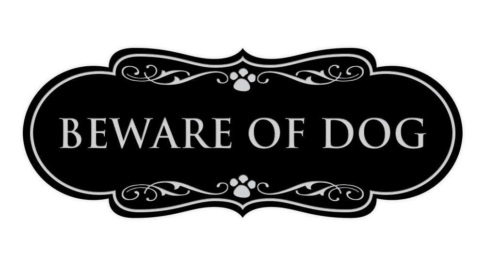 Beware of Dog Wall or Door Sign, Designer Paws Shape