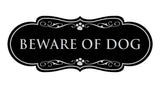 Beware of Dog Wall or Door Sign, Designer Paws Shape