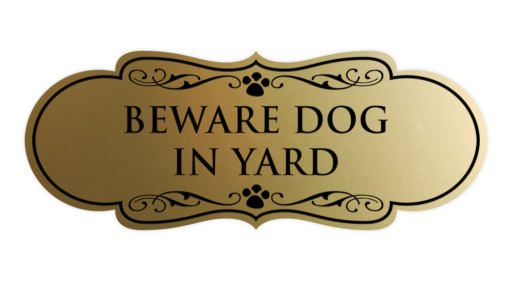 Designer Paws, Beware Dog in Yard Wall or Door Sign