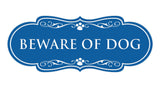 Beware of Dog Wall or Door Sign, Designer Paws Shape
