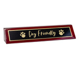 Piano Finished Rosewood Novelty Engraved Desk Name Plate 'Dog Friendly', 2