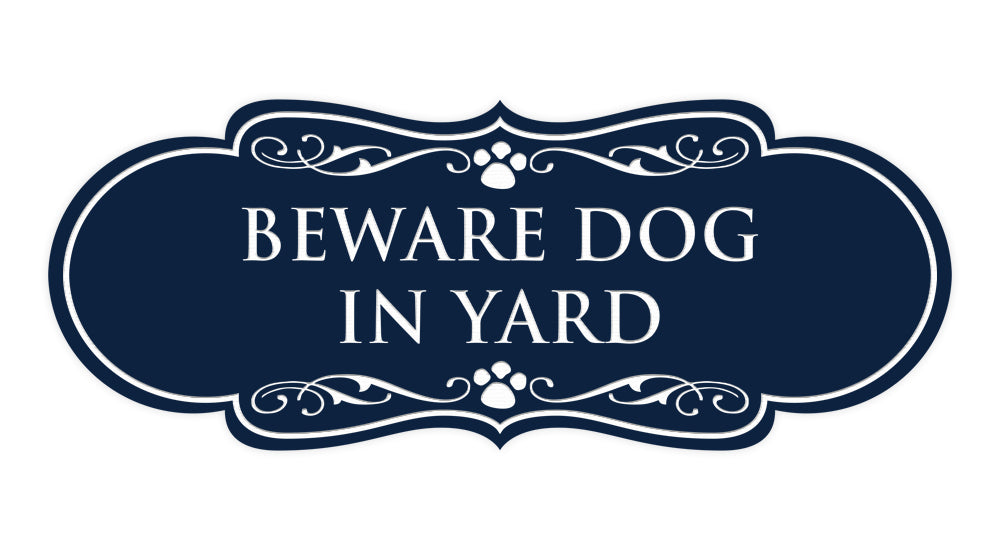 Designer Paws, Beware Dog in Yard Wall or Door Sign