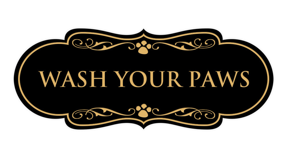 Designer Paws, Wash Your Paws Wall or Door Sign