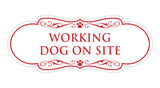 Designer Paws, Working Dog on Site Wall or Door Sign