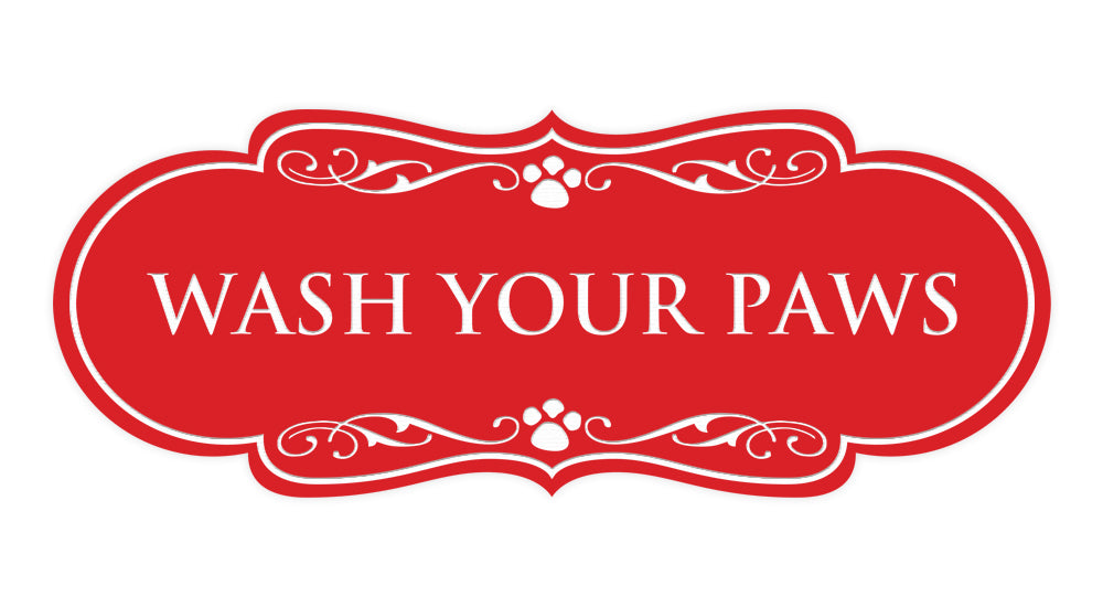 Designer Paws, Wash Your Paws Wall or Door Sign