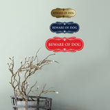 Beware of Dog Wall or Door Sign, Designer Paws Shape