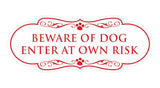 Designer Paws, Beware of Dog Enter at Own Risk Wall or Door Sign