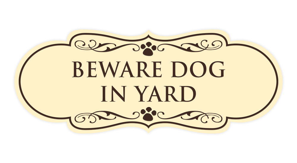 Designer Paws, Beware Dog in Yard Wall or Door Sign