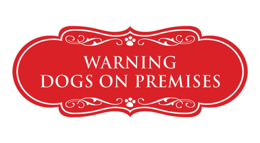 Designer Paws, Warning Dogs on Premises Wall or Door Sign