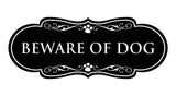 Beware of Dog Wall or Door Sign, Designer Paws Shape