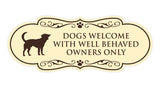 Designer Paws, Dogs Welcome with Well Behaved Owners Only Wall or Door Sign