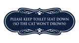 Designer Paws, Please Keep Toilet Seat Down (so the cat won't drown) Wall or Door Sign