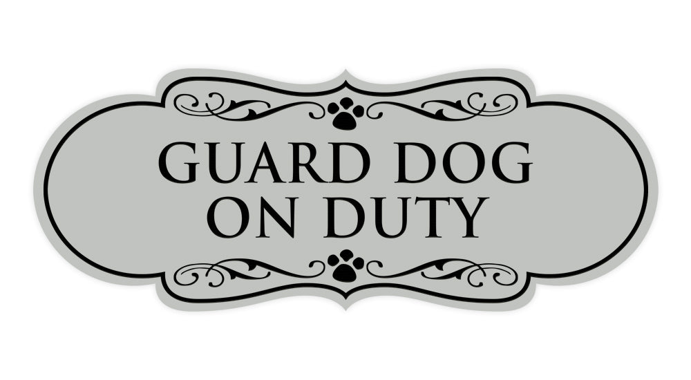Designer Paws, Guard Dog On Duty Wall or Door Sign