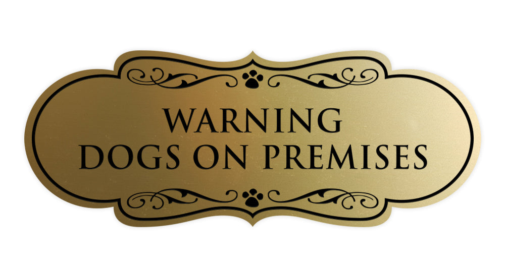 Designer Paws, Warning Dogs on Premises Wall or Door Sign