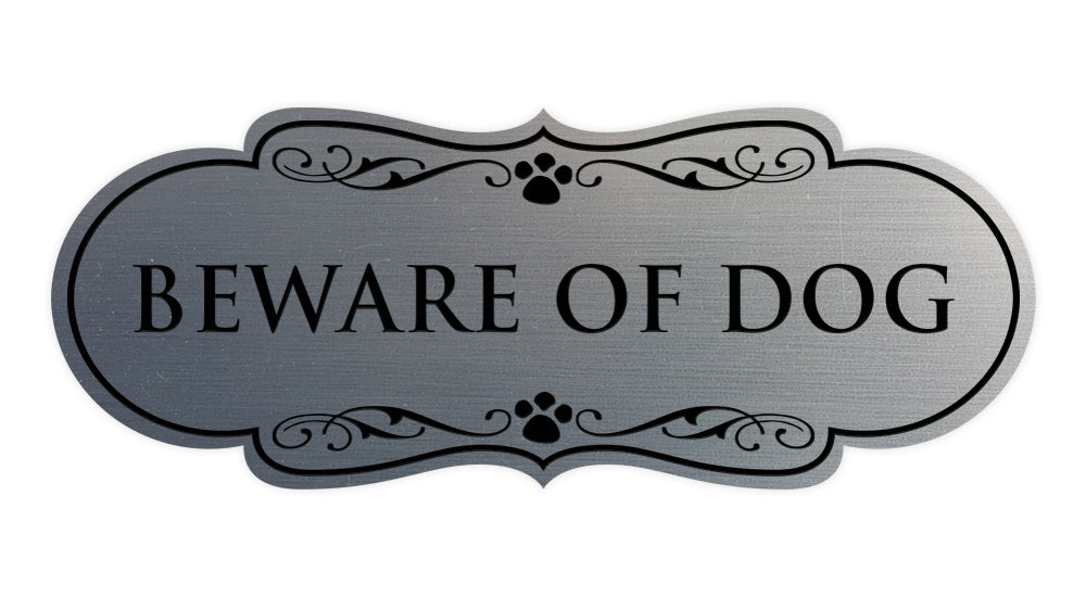 Beware of Dog Wall or Door Sign, Designer Paws Shape