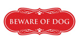 Beware of Dog Wall or Door Sign, Designer Paws Shape