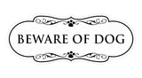 Beware of Dog Wall or Door Sign, Designer Paws Shape